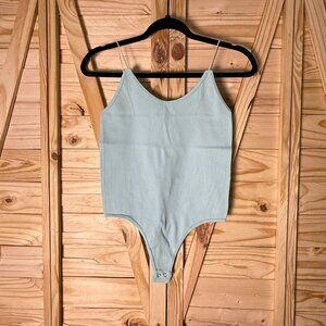 Medium, Ribbed,  Light Blue, Thin Strapped, Forever 21, Bodysuit
